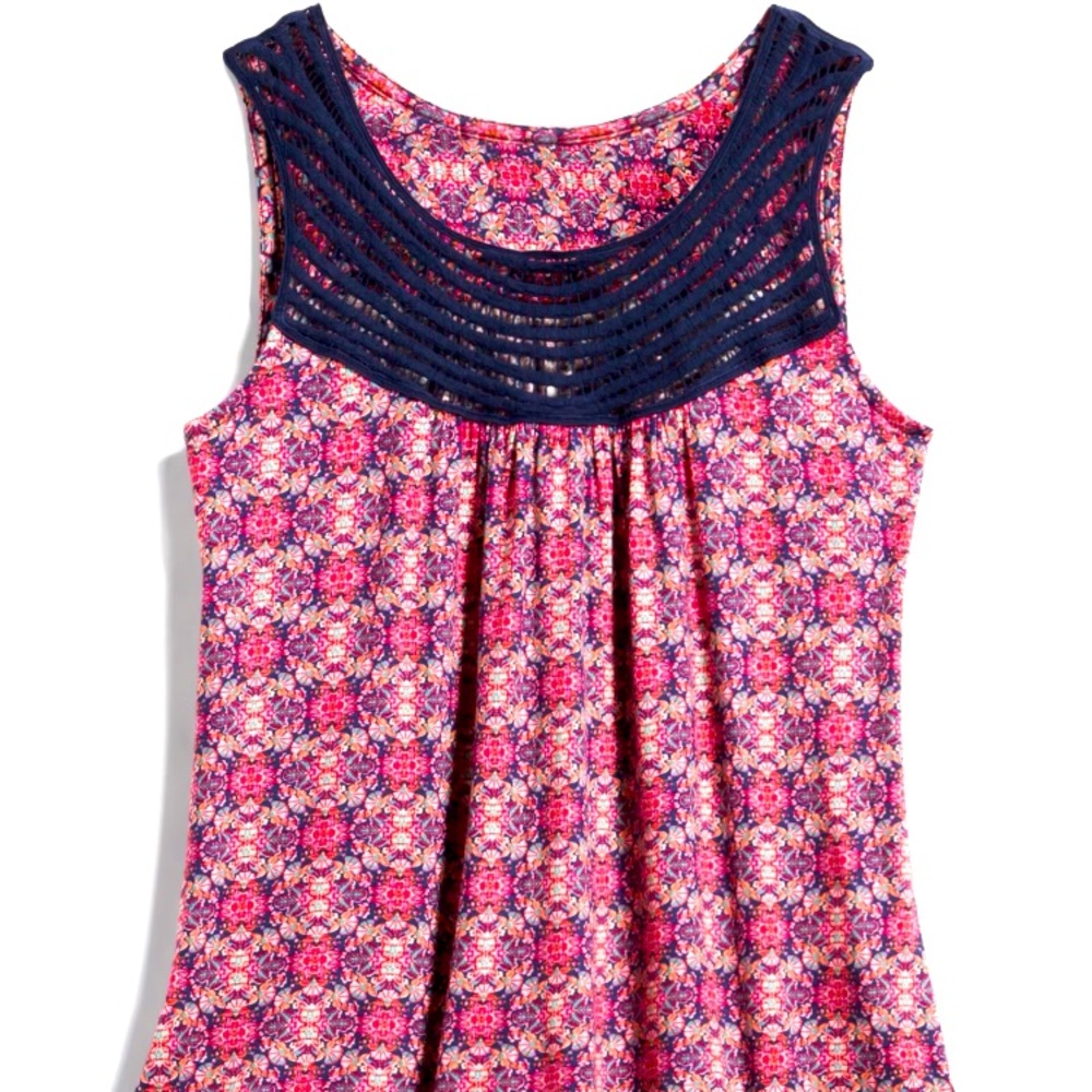 Mackinley crochet yoke knit top size XS